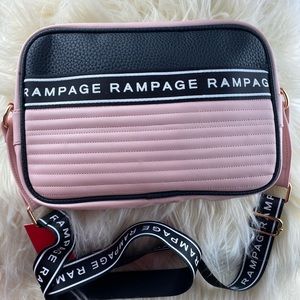 NWT RAMPAGE large crossbody Pink Black and white